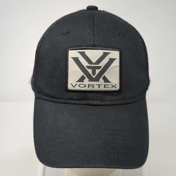 Vortex Snapback Trucker Hat Black One Size Adjustable Embroidered Mesh Back - Picture 2 of 9